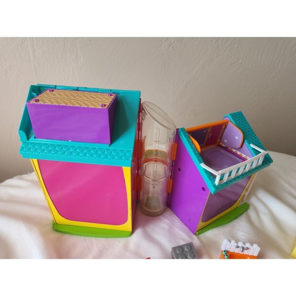 2002 Vintage Polly Pocket house with elevator carry handle folding purple toy - Picture 15 of 16